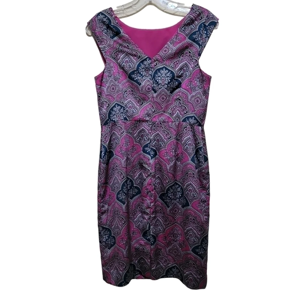 The Limited Pink Gray Blue Multicolored Paisley Print Sleeveless Dress Sz 2